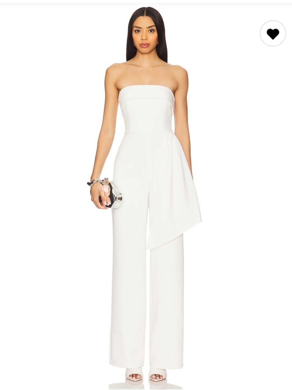 Strapless Wide-Leg Jumpsuit in White
